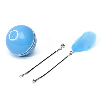 

Indoor Funny With Bell Automatic Cat Toy Ball Rolling Pet Supplies LED Light Interactive USB Charging Battery Powered Electric