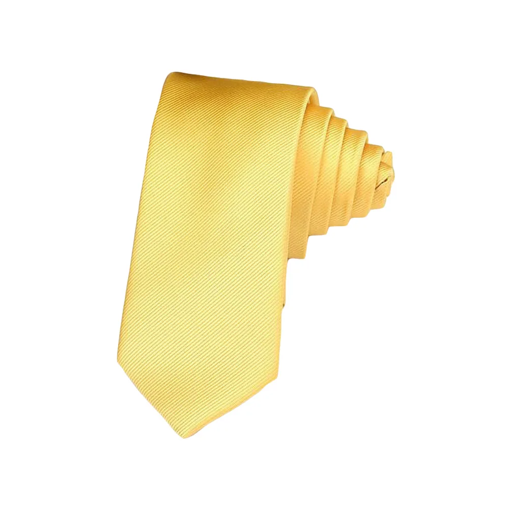Yellow Мужской галстук в полоску, жаккардовый, тканый, для свадьбы, вечеринки, бизнеса, 6 см, узкий галстук QNTIE0323 - Цвет: Yellow