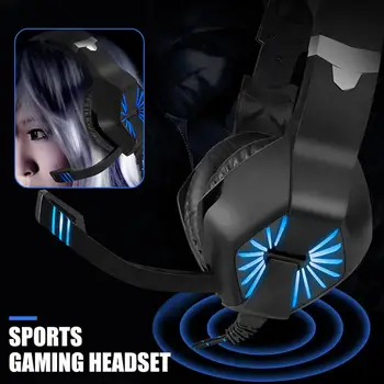 

USB Wired Earphones Earbuds Noise Cancelling HIFI Headphones Gaming Headset With Mic Stereo Bass LED Light 3D Stereo