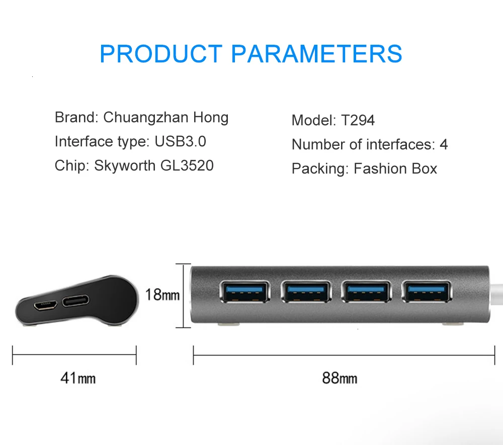 CHYI ступица из алюминиевого сплава USB 3,0 4 порта+ USB C порты USB hab разветвитель розовое золото адаптер для Macbook PC Компьютерные аксессуары