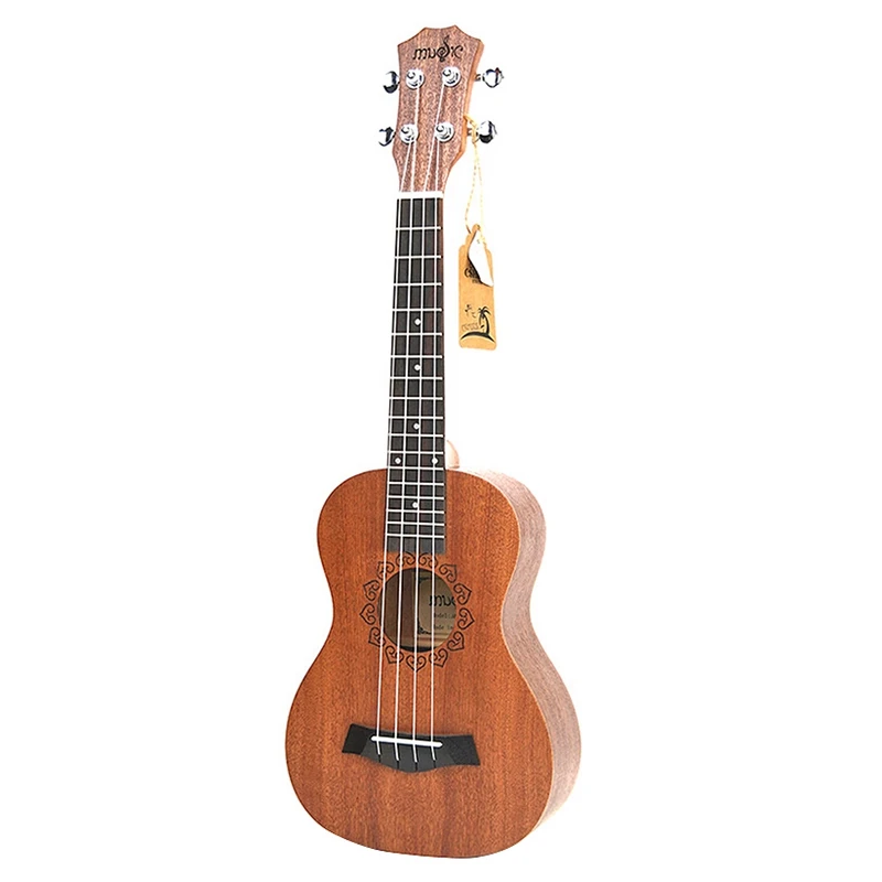 

21 Inch Ukulele Sapele Soprano Beginner Ukulele Guitar Dolphin Pattern Ukulele Mahogany Neck Delicate Tuning Peg 4 Strings Wood