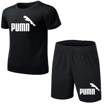 

Casual sports breathable shorts, fitness sports shorts, casual sweat-absorbent O-neck T-shirt, shorts T-shirt 2 piece set