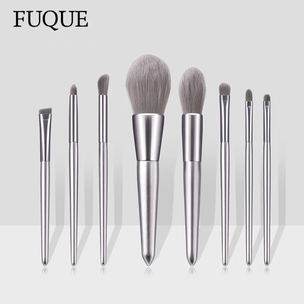 

FUQUE Professional 10 Pcs Makeup Brushes Set Powder Foundation Eyeshadow High Quality Women Beauty Make Up Tool PU Leather Bag