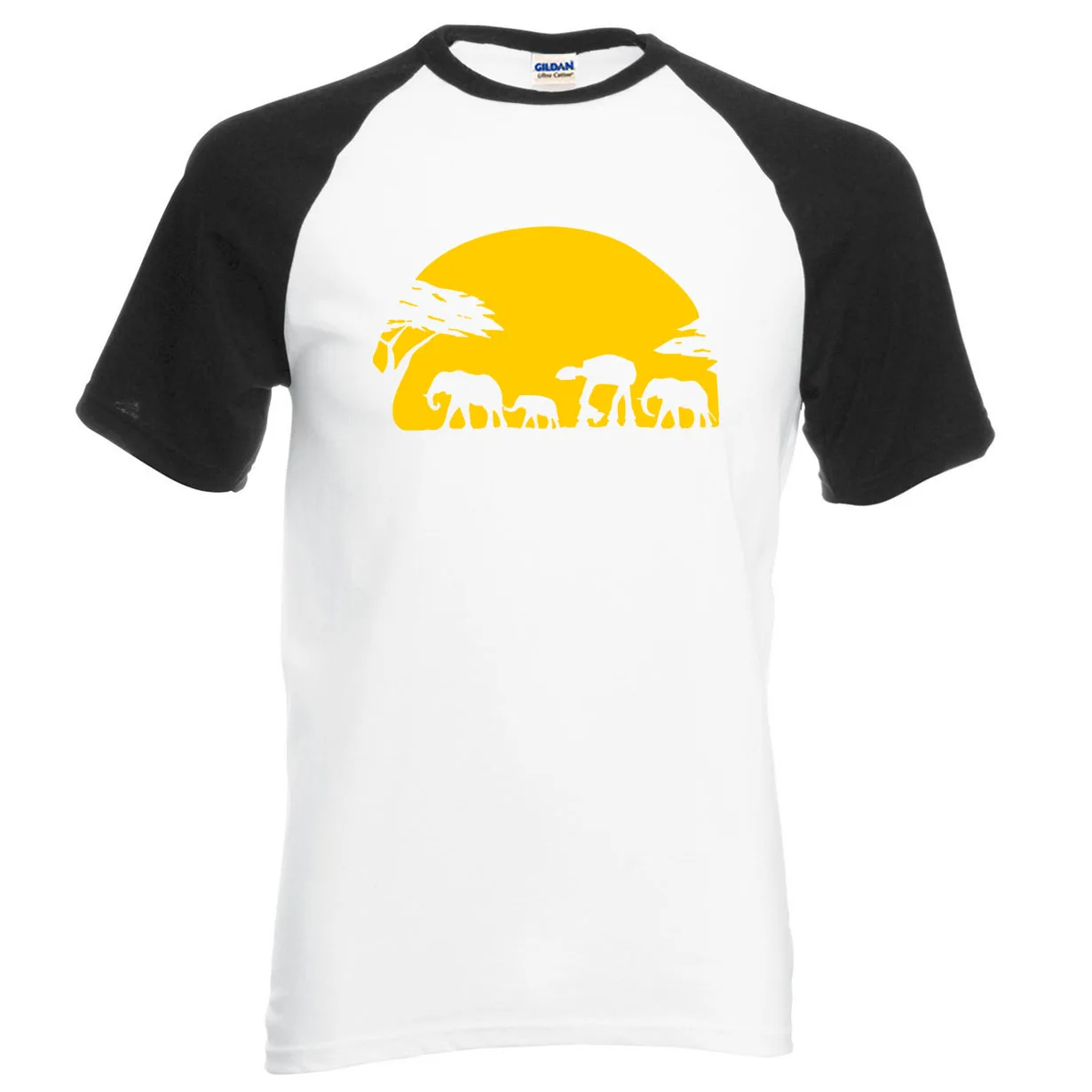 

Elephants And Imperial Walker Across African Safari men t shirt 2020 summer sportswear cotton raglan tee men