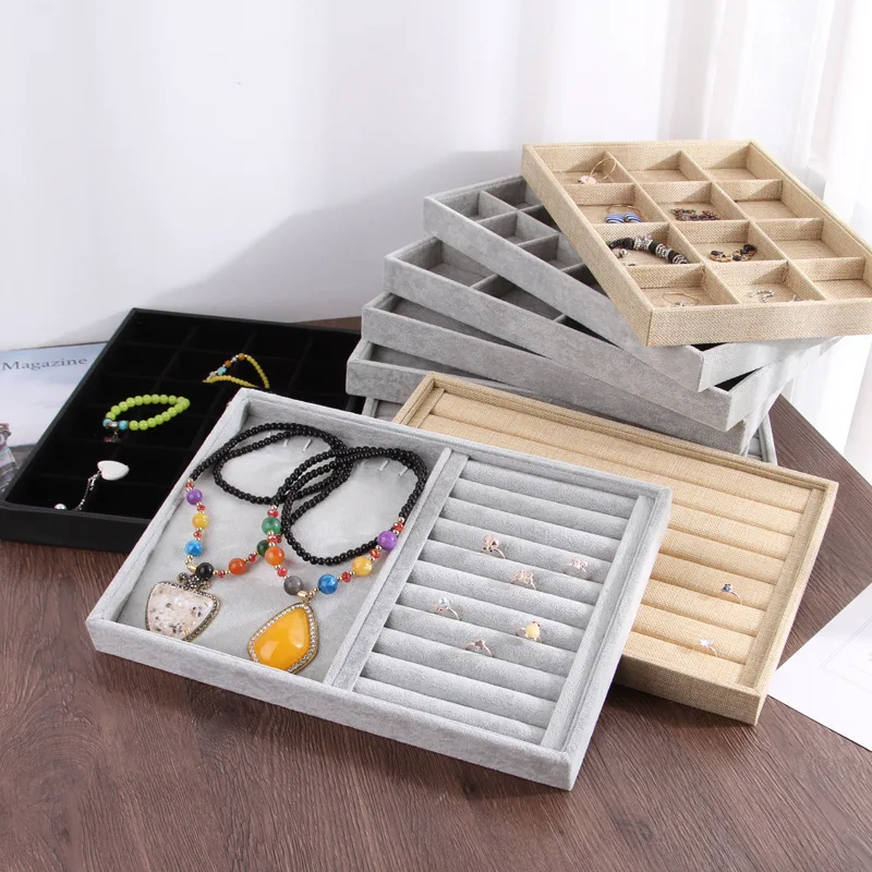 Fashion Velvet Jewelry Tray Storage Box Ring Earring Watch Holder Necklace Pendant Organizer Showcase | Украшения и аксессуары