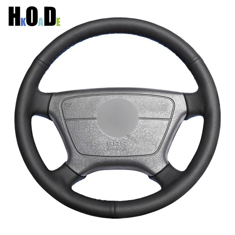 Black Artificial Leather DIY Hand-stitched Car Steering Wheel Cover for Mercedes Benz E-Class W210 E 320 280 240 200 1995-2002 | Автомобили