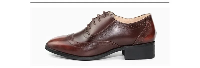 Handmade Big Size 32-42 Women Oxfords Shoes Vintage Genuine Leather Brogues Oxford Shoes For Woman British Carved Ladies Oxfords (33)