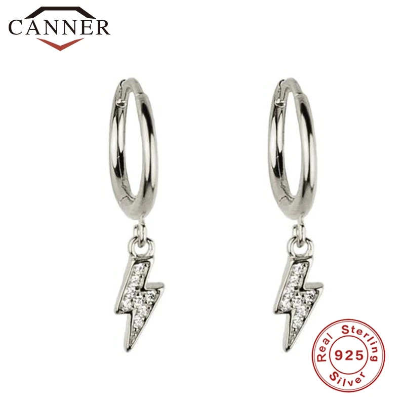 lighting silver INS, 925 пробы, серебряные, звезда, луна, циркон, маленькие серьги-кольца для женщин, простой: золото, серебро, круглые серьги с голубем мира - Окраска металла: lighting silver