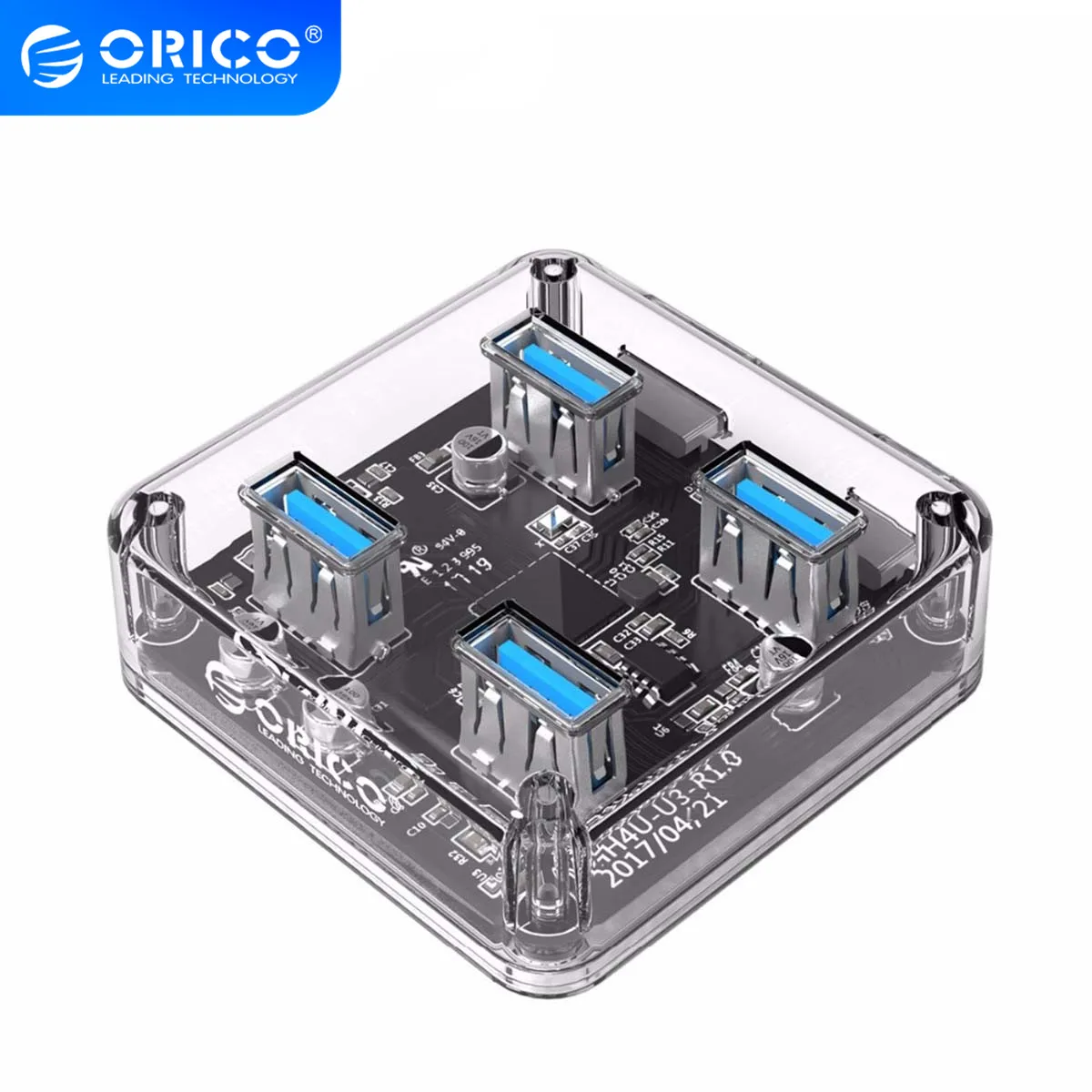 Прозрачный Настольный Концентратор ORICO с 4 портами USB 3 0 высокоскоростной usb