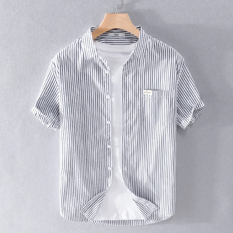 New style Italy Suehaiwe's brand cotton shirt men short-sleeved stripe  shirts for men tops mens clothing chemise camisa - AliExpress