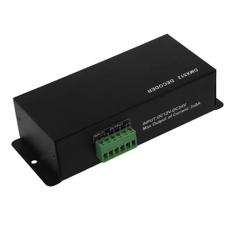 3 канала DMX Decorder светодиодный контроллер fuer RGB 5050 3528 Светодиодный светильник DC 12 V-24 V 8A