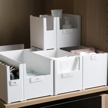 

Multifunctional Storage Box with Label Office Organizer Narrow Desktop Sundries Storage Box Basket for Kitchen Bathroom