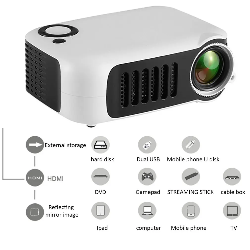 Мини портативный карманный проектор HD 1080P кино видео проекторы Домашний кинотеатр HDMI развлечения проекция белый черный