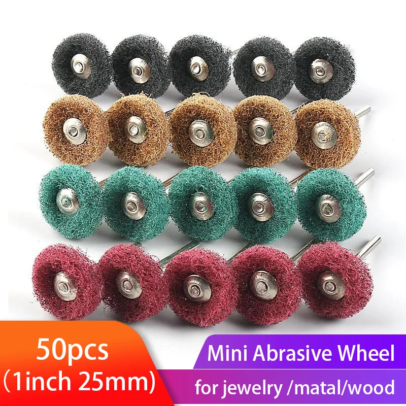 25mm Scouring pad Abrasive Wheel Buffing Polishing Wheel For Rotary Tools Kit 