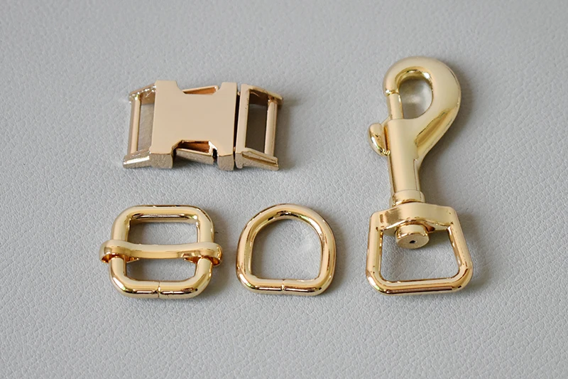 100 sets Metal D rings sliders release buckles 15mm webbing for dog collar adjuster straps belt buckles DIY leather accessories