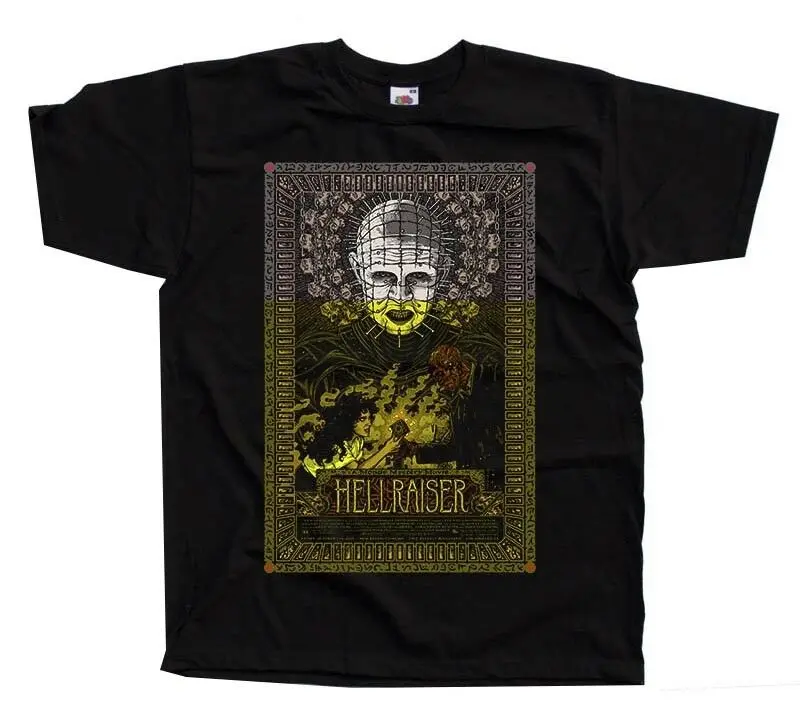 Hellraiser V1 Клайв Баркер фильм постер 1987 футболка (черный) все размеры S-5XL | Мужская
