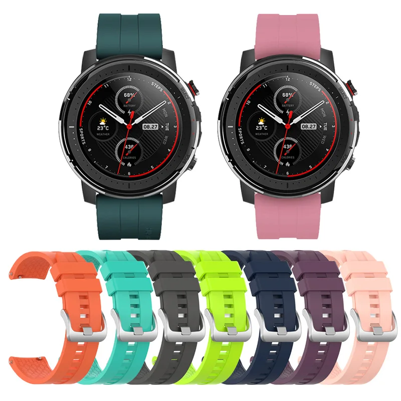 Силиконовый ремешок для Huami Amazfit Stratos 3 спортивный смарт-часов huawei Watch gt gt2 46 мм
