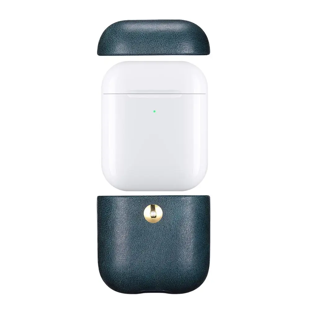 Original Icarer For Airpods Wireless Headphone Cover Shockproof Charging Box for Air pods Earphone Case Brown Blue