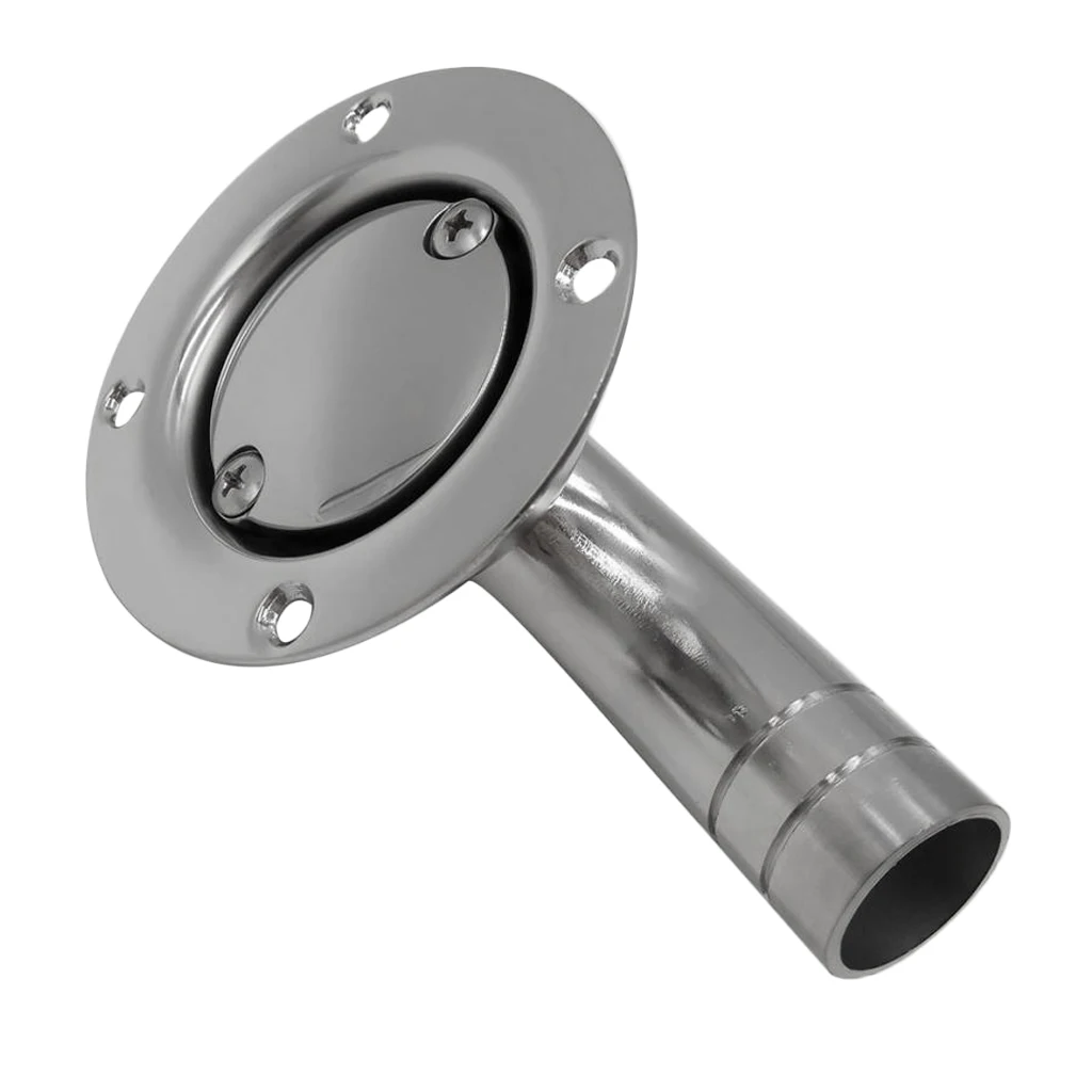 Stainless Steel Boat Marine Flush Mount Fuel Gas Liquid Tank Vent 90 Degree Elbow for 1 inch 25mm Hose