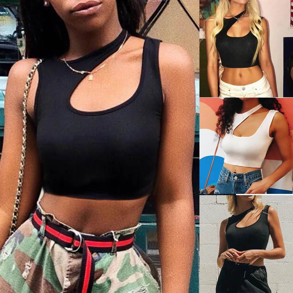 Summer Crop Tops Blusa Women Sleeveless Sexy Bandage T Shirt Top Fashion Black Lace Up Tank Top Tumblr Ladies#sw