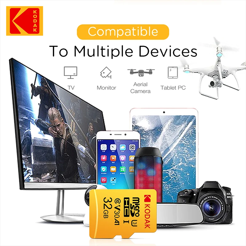 Kodak 오리지널 메모리 카드, Class10 미니 SD 카드, 미니 SD 플래시 드라이브, 휴대폰용 TF 카드, 256GB, 32GB, 64GB, 128GB