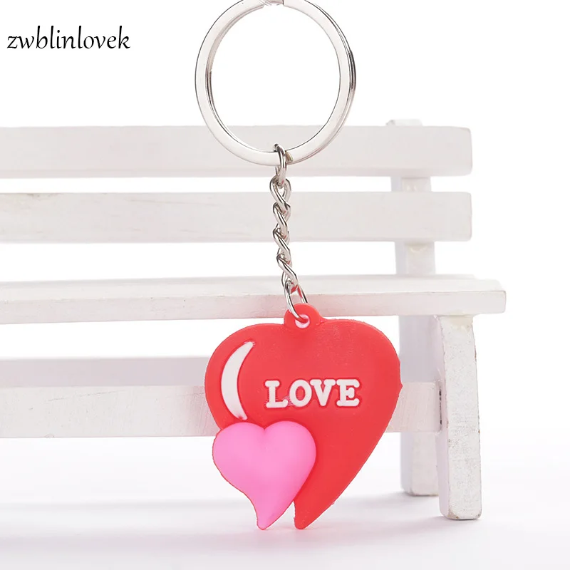 Llaveros Mujer Love Heart Soft PVC Key Ring Holder Fashion Bag Jewelry Accessories Chaveiro Silicone Small Keychain For Women | Украшения и