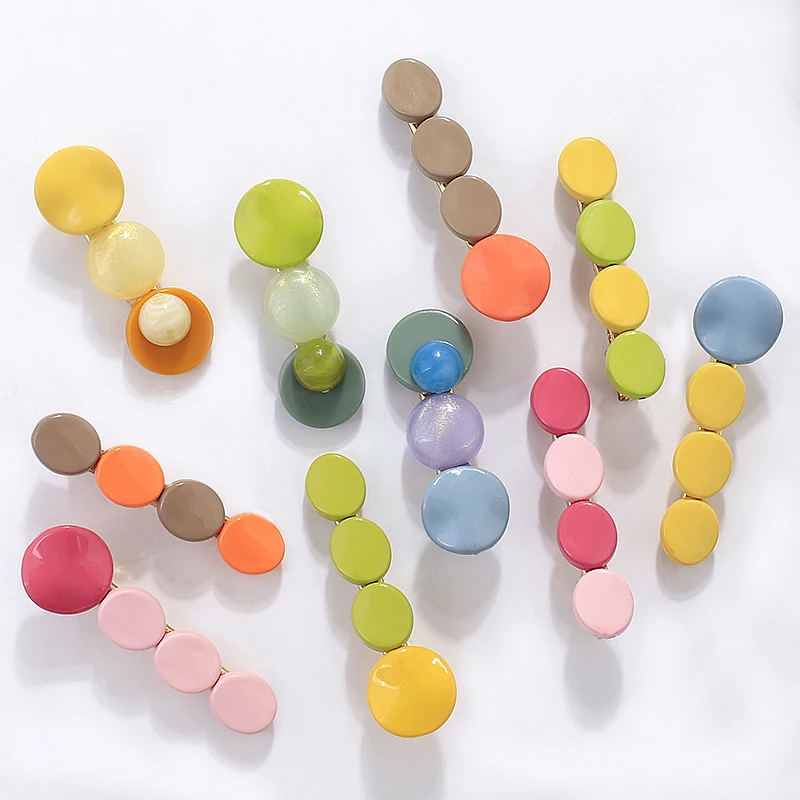 BlueStyle Round Candy Hair Clips for Women Girls Accessories 2019 Trendy Ladies Metal Hairpin Headwear Jewelry Gift |