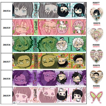 

10yards Japanese cartoon character printed grosgrain ribbon,planar resins 30 pcs