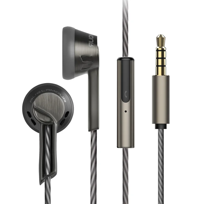 AUGLAMOUR RX-1 3,5 мм проводные наушники HiFi глубокий бас наушники гарнитура с микрофоном - Цвет: grey