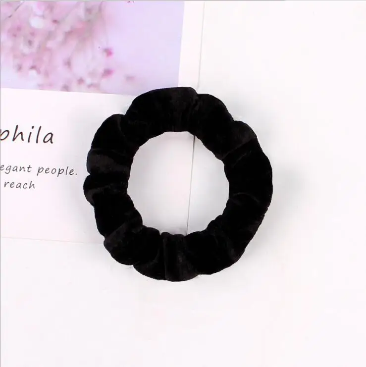 1Set Vintage Korea Velvet Scrunchies Elastic Hair Bands Solid Color Headwear Striped Hair Ties Ponytail Holder Hair Accesories hair clips for women Hair Accessories