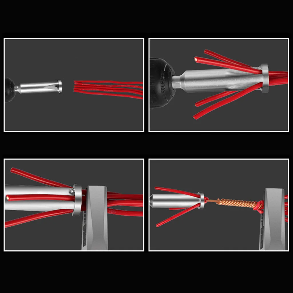 Для скручивания проводов инструмент комплект из 2 предметов 5-отверстие электрика Универсальный автоматический скрученный провод зачистки и удвоения Портативный дропшиппинг#1985