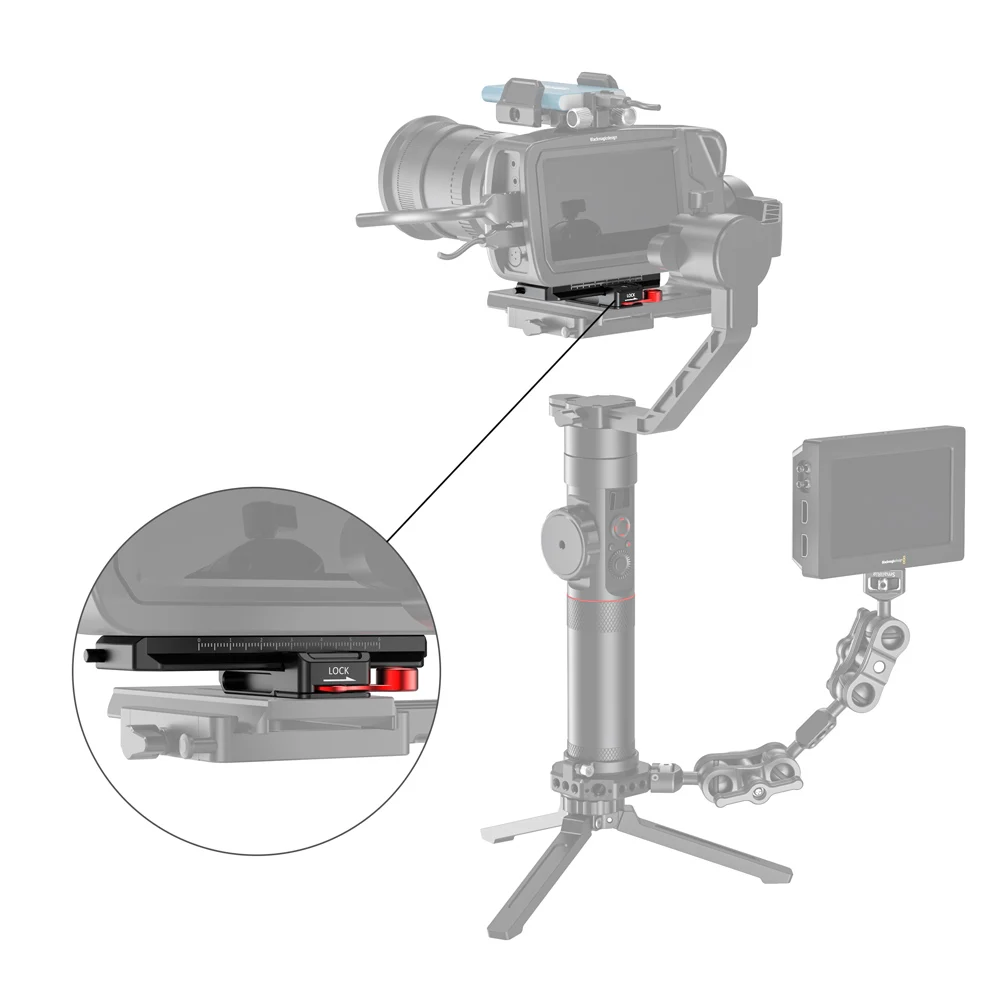 SmallRig qr-камера офсетный комплект для BMPCC 4K& 6K& Ronin S Crane 2 Moza Air 2 Slidable для регулировки положения камеры 2403