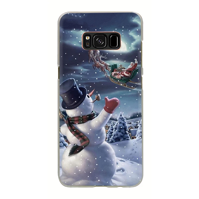 Жесткий чехол с новогодним Рождеством для телефона samsung S7 Edge S8 S9 S10 Plus S10e Note 8 9 10 M10 M20 M30 M40 - Цвет: H13