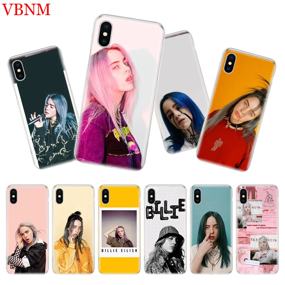 

Billie Eilish Singer Silicome Phone Case For iPhone 7 8 6 6S Plus X 10 Ten 9 XS MAX XR 5 5S SE Art Customized Cover Caso Bags