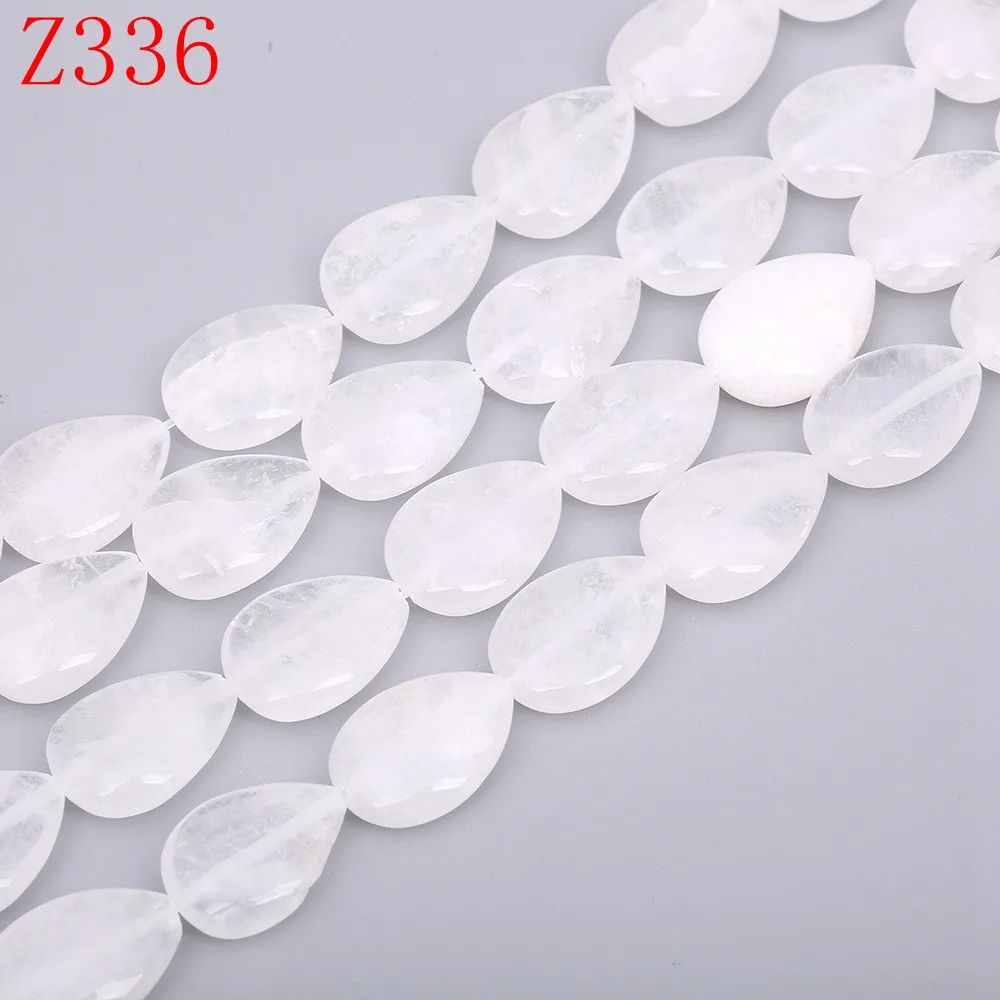 White crystalUIIIIII Yumten Груша Форма Бусины с тигровым глазом 13 мм* 18 шарики Подвеска из розового золота Малахит Аквамарин Аметист DIY ювелирные изделия ожерелье из бисера натуральные камни бисер для бисероплетения - Цвет: White crystalUIIIIII