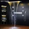 700x380mm Shower Head Faucet Set Thermostatic Mixer Valve Kit Multi Function SPA Massage System 4 Inch Lateral Jets Spout 1