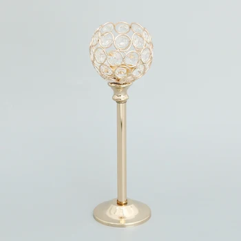 

3 Height Golden Crystal Tea Light Candle Holder for Valentines Day