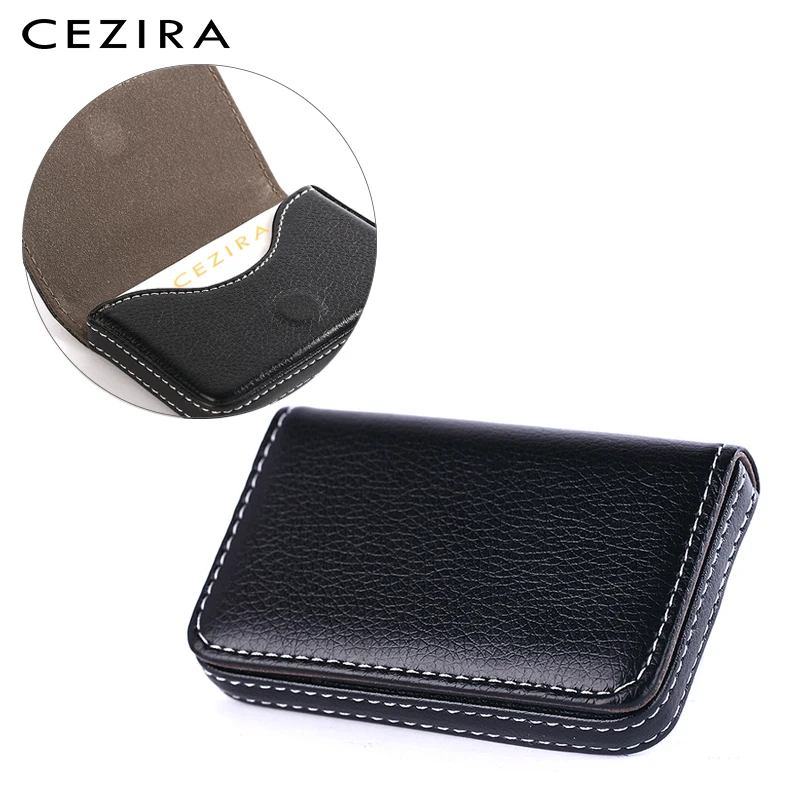 

CEZIRA Women PU Leather Mini ID Card Bag Fashion Ladies Credit Card Holder Case Multi Color Coin Purse Femal Small Wallet
