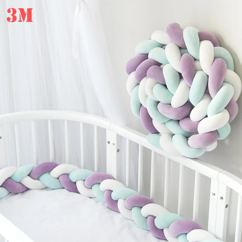 3M 10J 1 шт., 2 м/3 м, для новорожденных, детская кроватка, бампер, кровать, бампер, узел, декор для детской комнаты, для новорожденных, кровать, бампер, длинная плетеная Подушка, узел, кроватка - Цвет: 3M 10J