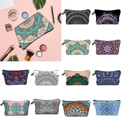 Fashion Mandala Cosmetic Bag Cosmetic Portable Women Travel Storage Bag Convenient Storage Clutch Pretty Mandala Cosmetic Bag