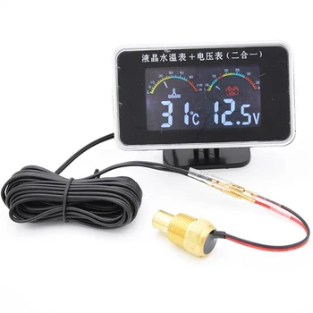 

LCD 12/24V Water Temperature Meter Water Temp Gauge Voltmeter Temp Gauges Automobile Electronic Universal manometro oil sensor