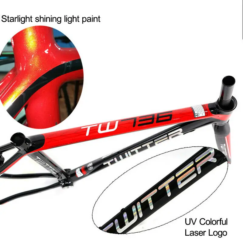 Discount TWITTER Road Bike Frame 700C 46cm 48cm 50cm 52cm Aluminum Alloy Frameset Straight Tube Carbon Fiber Rigid Fork 130mm Ultralight 4 Discount TWITTER Road Bike Frame 700C 46cm 48cm 50cm 52cm Aluminum Alloy Frameset Straight Tube Carbon Fiber Rigid Fork 130mm Ultralight 4