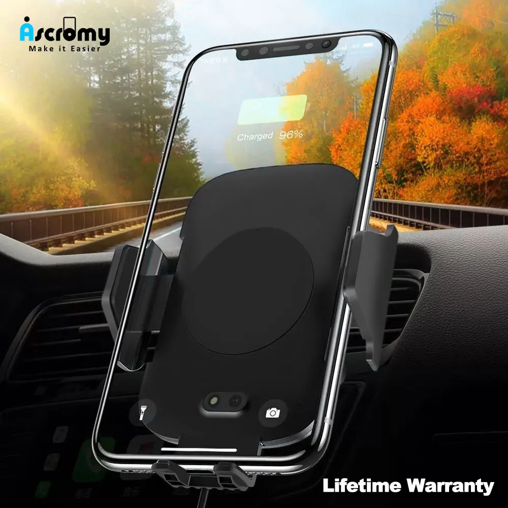 

Automatic Clamping Wireless Car Charger Mount QI 10W Wireless Charging Auto Stand For Samsung S10 iPhone 8 X XR XS Xiaomi Huawei
