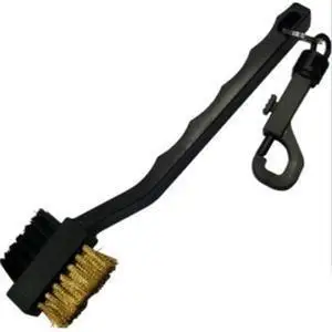 New 2 Sided PP Dual Bristles Golf Ball Brassie Brush Club Cleaning Clip Clean Tool Groove Golf Comfortable to Grasp With Lock
