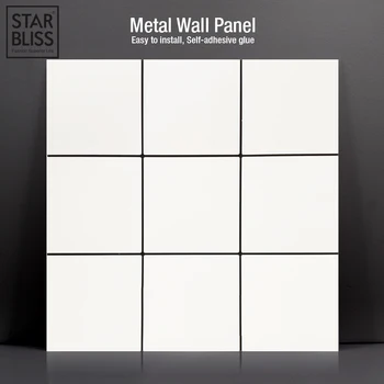

3D Metal Mosaic wall panel Self-adhesive Wall Tiling Wallpaper Waterproof Anti-soft Bag Bedroom Floor ceramic tile Wall Stickers