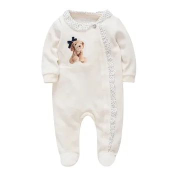 

Honeyzone Cute Bear Baby Girl Rompers One Piece Cotton Long Sleeve Boy Clothes Newborn Onesie Kids Costume