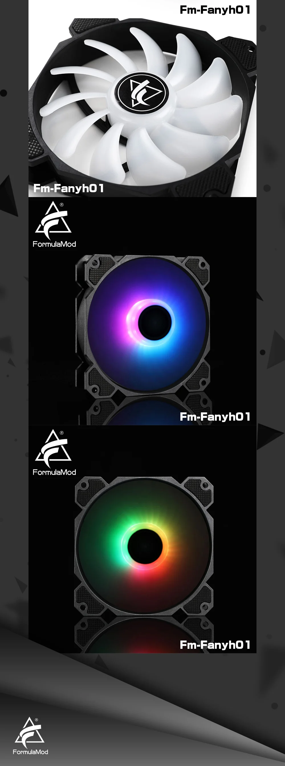 FormulaMod Fm-Fanyh01 120 мм PWM Fan 5v 3Pin RGB многоцелевой радиатор гидравлический подшипник 11 большой размер лезвия