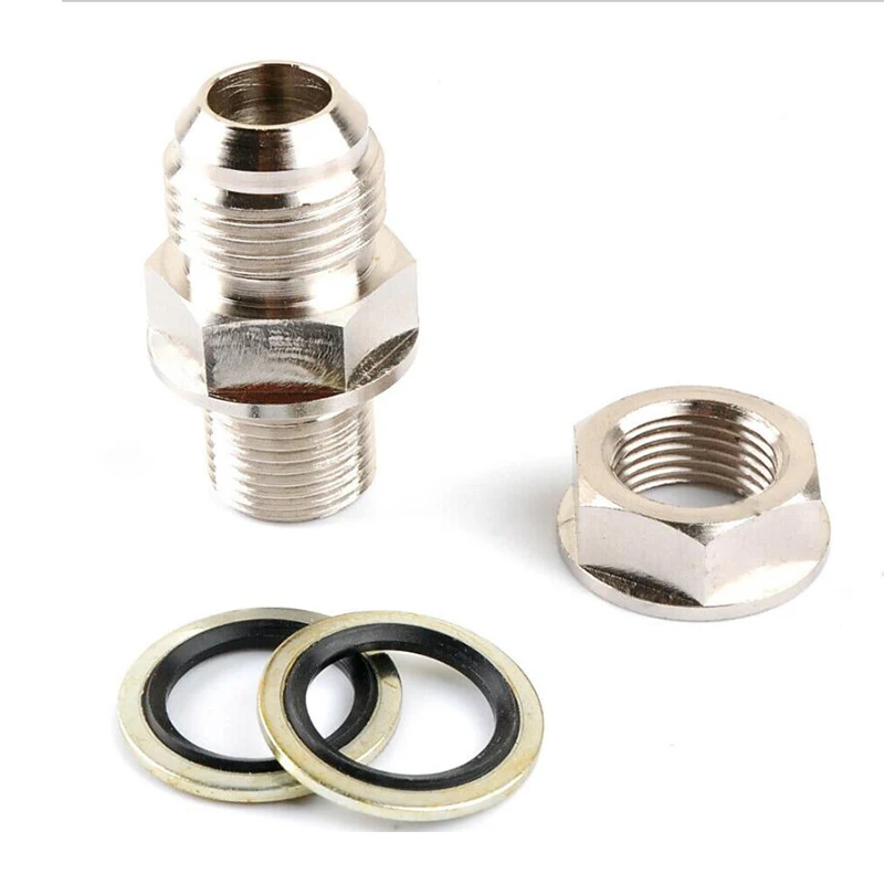 DIY Turbo Oil Pan / Oil sump Return Drain Adapter Bung Fitting 10AN Weld Whit Nut And Gasket