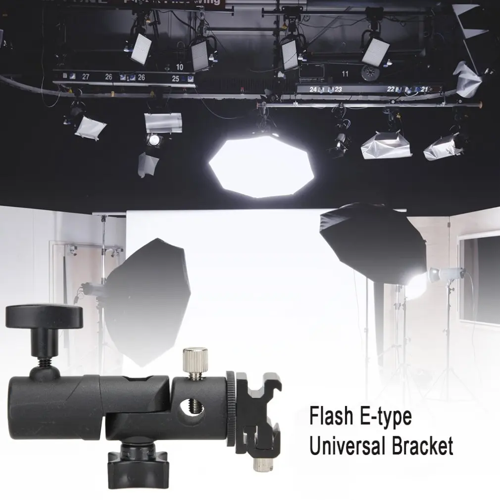 

Hot Swivel Flash Hot Shoe Umbrella Mount Adapter For Studio Light Type E Stand Accessories For High Quality Photo Studio