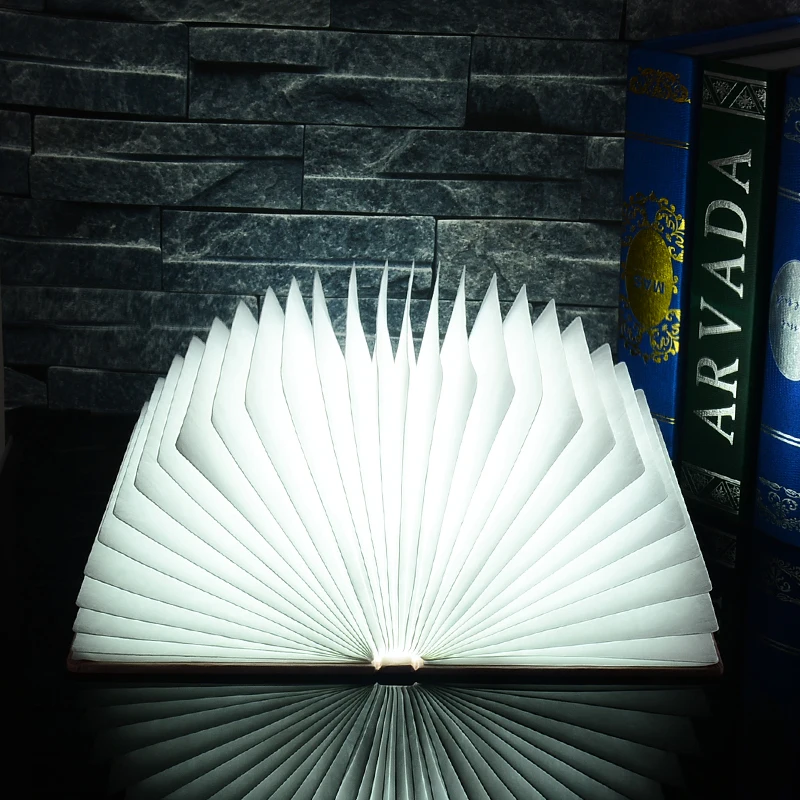 

Creative Foldable Pages Folding Led Book Shape Night Light Lighting Lamp Portable Booklight Usb Rechargeable Table Book Light